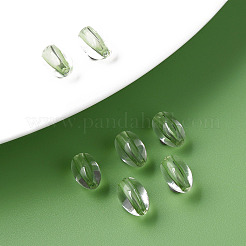 透明なアクリルビーズ  オーバル  薄緑  9.5x6mm  穴：1.5mm  約916個/229g&nbsp;LS-MACR-S373-134-T03