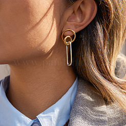 304 Stainless Steel Stud Dangle Earrings for Women&nbsp;JW1089