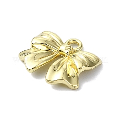 ラックメッキ合金ペンダント  蝶結び  ゴールドカラー  16x17x3mm  穴：2mm&nbsp;FIND-M014-07G