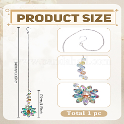 1Pc Glass Flower Hanging Ornaments&nbsp;HJEW-LP0002-65C