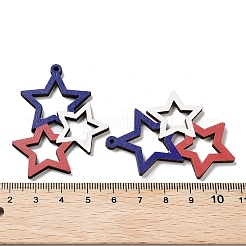 スプレー塗装された木製の大きなペンダント  スター  50x38x2.5mm  穴：2mm&nbsp;WOOD-D028-01T