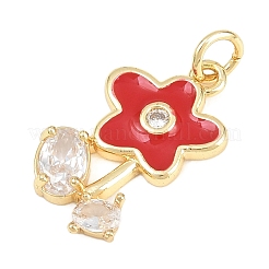 Brass Micro Pave Cubic Zirconia Pendants&nbsp;KK-F938-29G-02D