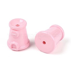 不透明アクリルビーズのスプレー塗装  ハウス  ライトコーラル  19.5~20.5x17.5~18mm  穴：2.2~3mm&nbsp;MACR-K357-10B-01