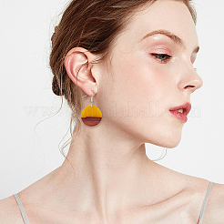 DIY 8 Pairs Flat Round Wood Earring Makings&nbsp;DIY-FH0002-03