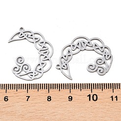 ステンレスペンダント201個  ムーンチャーム  ステンレス鋼色  27.5x22x1mm  穴：1.4mm&nbsp;STAS-I364-15P