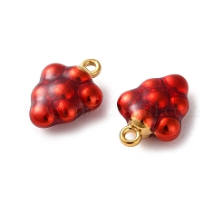 304ステンレススチールエナメルペンダント  イオンプレーティング  フルーツテーマ  ゴールドカラー  ブドウ  15x11x5.5mm  穴：1.5mm&nbsp;STAS-B100-06G-05