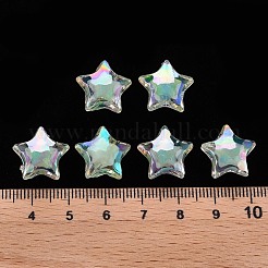 透明なアクリルビーズ  二層ビーズ  ABカラー  多面カット  スター  アクアマリン  14x15x8.5mm  穴：2mm  約518個/500g&nbsp;TACR-S152-02D-SS2111