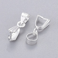 真鍮のアイスピックピンチベイル  ニッケルフリー  銀色のメッキ  10.67x5.93x3.04mm  穴：4.13mm  ピン：0.84mm&nbsp;X-IFIN-KK10-S