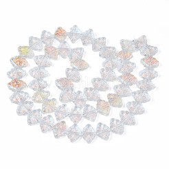 メッキガラスビーズ連売り  ABカラー  中国の縁起の良い雲模様のひし形  クリアAB  11~12x15.5x4.5mm  穴：1mm  約53~55個/連  23.62インチ〜25.39インチ（60~64.5cm）&nbsp;EGLA-S188-20-B03