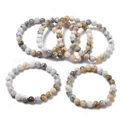 Natural Green Opal Round Beads Stretch Bracelets for Women&nbsp;BJEW-Z158-03L-03
