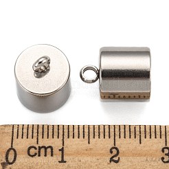変色しにくい304ステンレススチールコードエンド  コラム  ステンレス鋼色  12~14x11mm  穴：3mm  内径：10mm&nbsp;X-STAS-K004-10mm-01