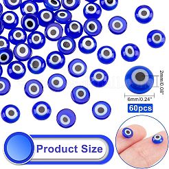 60Pcs Handmade Lampwork Evil Eye Cabochons&nbsp;LAMP-NB0001-59