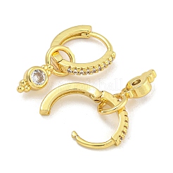Rack Plating Brass Pave Clear Cubic Zirconia Hoop Earrings for Women&nbsp;EJEW-G410-45G