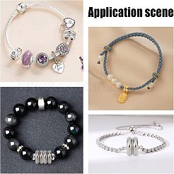 60Pcs 2 Colors 304 Stainless Steel Grooved Beads&nbsp;STAS-DC0002-40