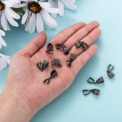真鍮のアイスピックピンチベイル  ガンメタ色  25x8mm  穴：5mm&nbsp;KK-B746-B