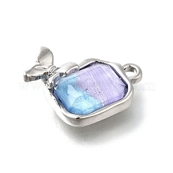 合金アクリルパーツ  蝶の長方形  プラチナ  18.5x15x5.5mm  穴：1.8mm&nbsp;LS-PALLOY-R157-02P-03