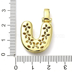 Brass Micro Pave Clear Cubic Zirconia Pendants&nbsp;KK-M279-01G-U