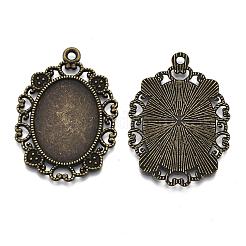 Tibetan Style Alloy Pendant Cabochon Settings&nbsp;TIBE-Q050-178AB-LF