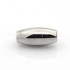 Tarnish Resistant 304 Stainless Steel Smooth Surface Magnetic Clasps with Glue-in Ends Fit 4mm Cords&nbsp;STAS-O042-11