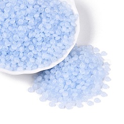 透明ガラスシードビーズ  ドーナツ  模造ゼリー  コーンフラワーブルー  4.5x2.5mm  穴：1mm  約7031個/ポンド&nbsp;SEED-Q041-01H