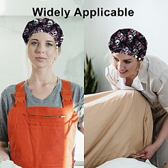 2Pcs 2 Colors Cotton Adjustable Printed Bouffant Hats Working Caps for Women Men&nbsp;AJEW-DR0002-25A