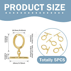 5Pcs Oval Brass Toggle Clasps&nbsp;KK-TADJ0001-24