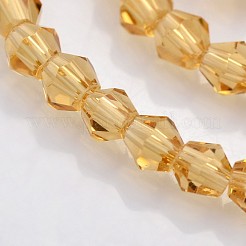 ダブルコーンガラスビーズ連売り  多面カット  ペルー  3.5~3.8x3mm  穴：1mm  約107~110個/連  32.5~34cm&nbsp;EGLA-P016-3mm-08