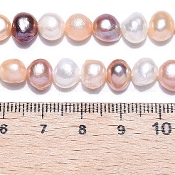 天然養殖淡水パールビーズ連売り  研磨両側  ナゲット  貝殻色  6~7x7~9x4~5mm  穴：1mm  約44個/連  13.38~13.77インチ（34~35cm）&nbsp;LS-PEAR-T003-10