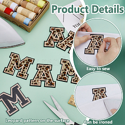 8Pcs 2 Styles Letter Polyester Iron on/Sew On Patches&nbsp;PATC-FG0002-70