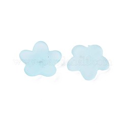 透明なアクリルビーズ  艶消し  花  シアン  12.5x13x2.5mm  穴：1.8mm  約2439個/500g&nbsp;MACR-S373-118-D07