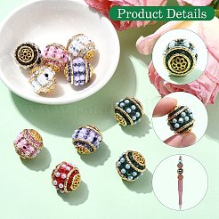 ネパールスタイルの不透明アクリルビーズ  ラウンド  カラフル  16~16.5x17~17.5mm  穴：2mm&nbsp;OACR-CJC0018-13