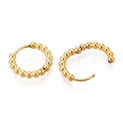 女性用304ステンレスフープピアス  リング  イオンプレーティング（ip）  14KGP本金メッキ  15x2.5mm&nbsp;EJEW-N059-20G
