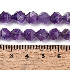 天然石アメジストビーズ連売り  スターカットラウンドビーズ  多面カット  7~8x7~8x7~8mm  穴：1mm  約46~47個/連  14.72''~15''（37.4~38.1センチメートル）&nbsp;G-Z119-A40-02