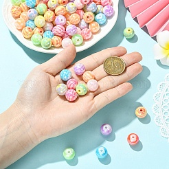 100Pcs 2 Styles AB Color Plated Acrylic Beads&nbsp;SACR-YW0002-05