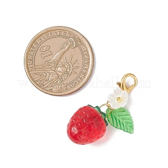 2Pcs Transparent Acrylic Strawberry Pendant Decorations&nbsp;HJEW-JM04318
