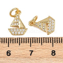 Brass Micro Pave Cubic Zirconia Pendants&nbsp;KK-A269-64G
