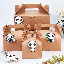 5Pcs 5 Style Silicone Panda Keychain&nbsp;KEYC-NB0001-19