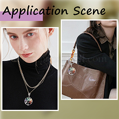 6Pcs Natural/Synthetic Mixed Gemstone Keychain&nbsp;KEYC-SC0001-09
