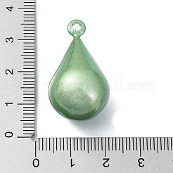 真鍮製ベルペンダント  水琴鈴(すいきんすず)  ティアドロップチャーム  ライムグリーン  30.5x17~17.5mm  穴：2.8mm&nbsp;KK-K359-02B