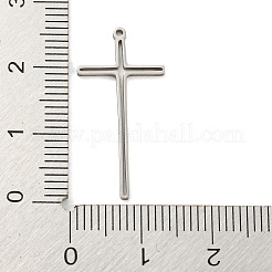 変色しない304ステンレススチールペンダント  クロスチャーム  宗教  ステンレス鋼色  26x12.5x1mm  穴：1mm&nbsp;STAS-G318-02P