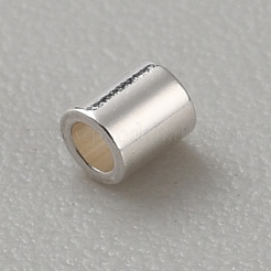925純銀製のチューブビーズ  コラム  銀  1.8x1.6mm  穴：0.9mm&nbsp;LS-STER-WH0061-24J