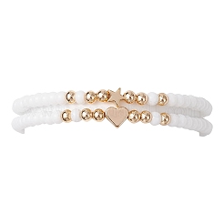 2Pcs 2 Styles Glass Seed Beaded Stretch Bracelet Sets for Women&nbsp;BJEW-JB11373-03