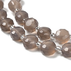 Natural Grey Agate Beads Strands&nbsp;G-B153-A01