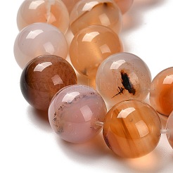 天然石瑪瑙ビーズ連売り  ラウンド  チョコレート  14mm  穴：1mm  約27個/連  14.88~15.35''（37.8~39センチメートル）&nbsp;G-G175-A02-01