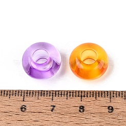 クリアアクリルヨーロピアンビーズ  ロンデル  大穴ビーズ  ミックスカラー  13.5~14x8~8.5mm  穴：5.5mm  約549個/500g&nbsp;OACR-Q200-25