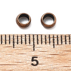 真鍮製つぶし玉カシメ玉  赤銅鉱  4x2mm  穴：3mm&nbsp;KK-S509-01RC-02