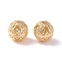 Brass Hollow Round Beads&nbsp;LS-KK-P226-03CG