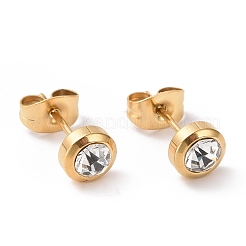 Rhinestone Column Stud Earrings&nbsp;EJEW-H357-04G-A