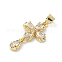Brass Micro Pave Cubic Zirconia Pendants&nbsp;KK-H537-12G