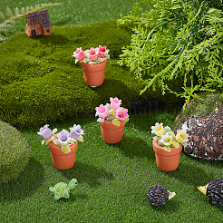 4個 4色樹脂ディスプレイデコレーション  花  ドールハウス マイクロ風景装飾アクセサリー  ミックスカラー  21.5x34mm  1pc /カラー&nbsp;DJEW-WR0001-08